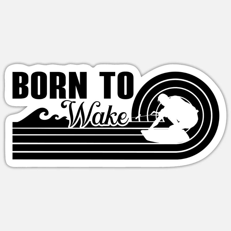 Wakeboard Wakeboarder Wakeboarding Geschenkidee - Sticker Größe S (10 x 10 cm) - Mattweiß