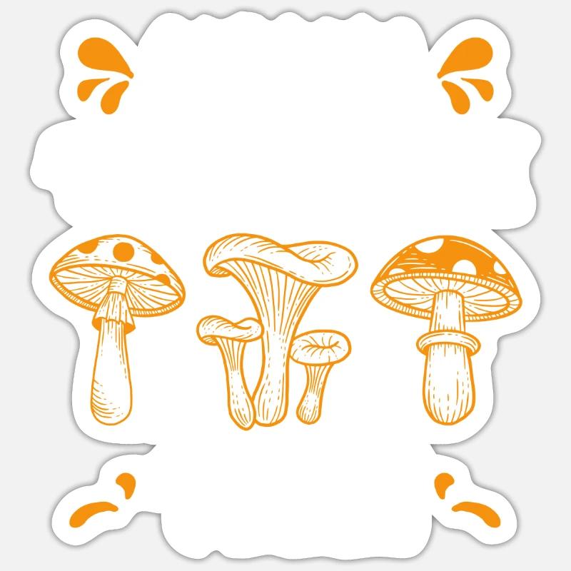 Venez Champignon Champignon Champignon Cueilleur de champignons - Sticker taille S (10 x 10 cm) - blanc mat