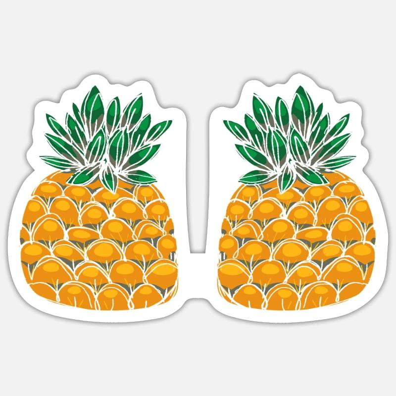 Pineapple - Sticker size S (10 x 10 cm) - white matte