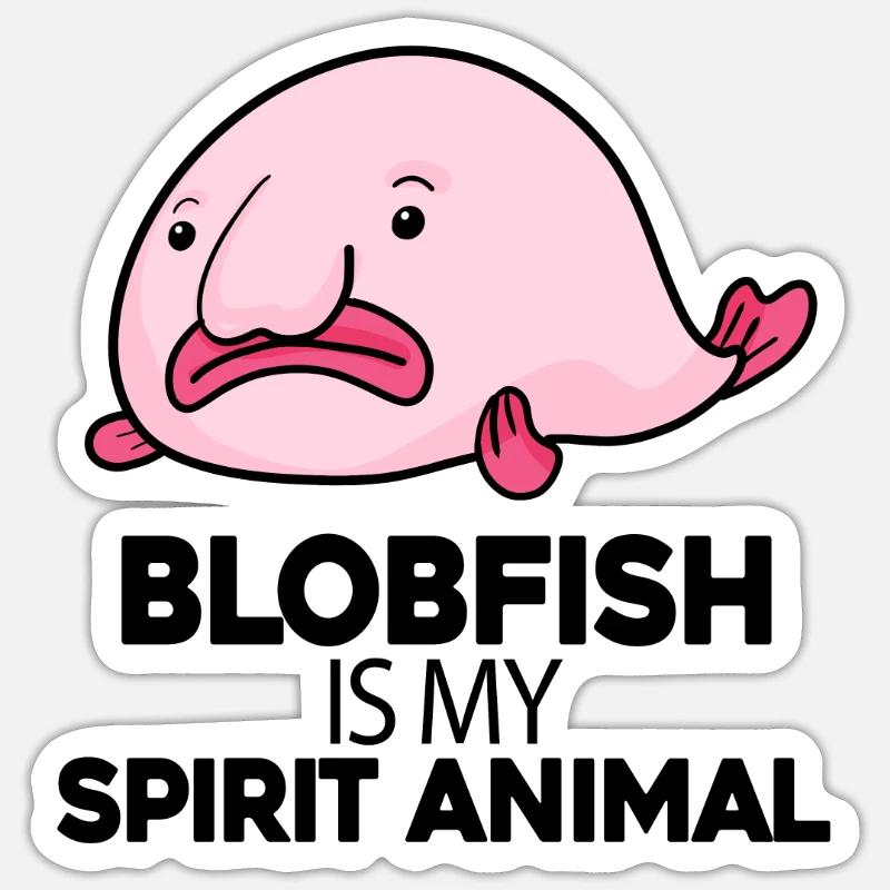 Blobfish Fish Sticker size S (10 x 10 cm)