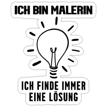 Malerin Beruf Ausbildung - Sticker Größe S (10 x 10 cm) - Mattweiß - Vorne