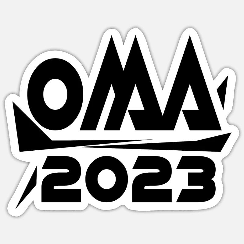 Großmutter 2023 - Oma Geschenk - Sticker Größe S (10 x 10 cm) - Mattweiß