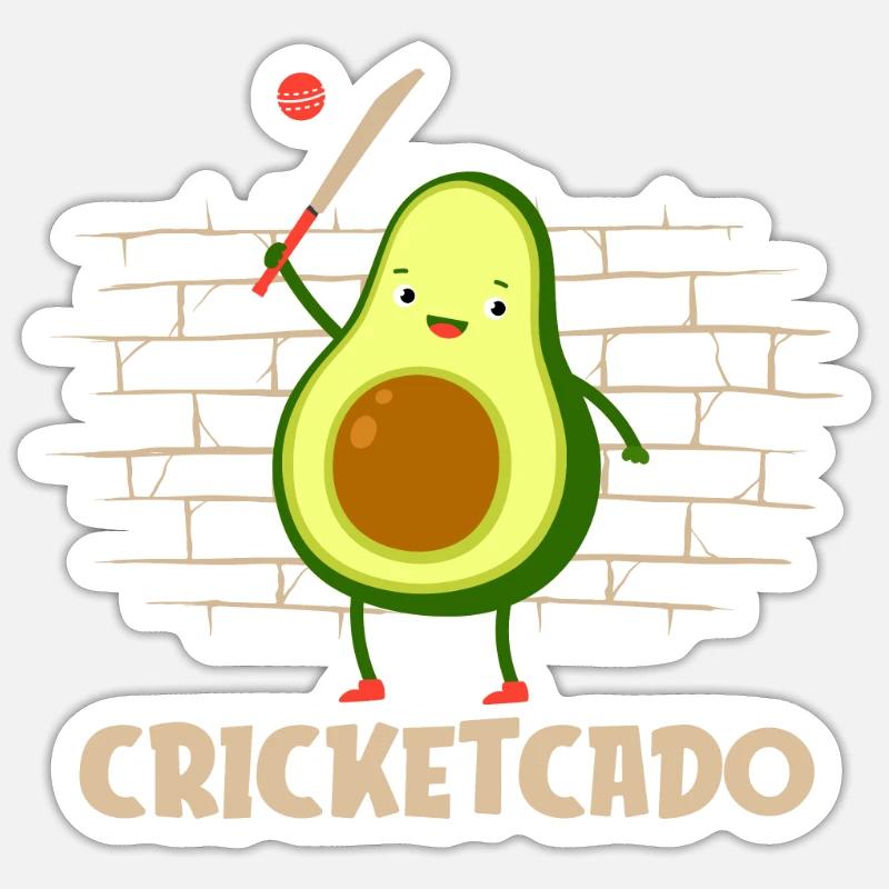 Battes de cricket Joueurs de cricket - Sticker taille S (10 x 10 cm) - blanc mat