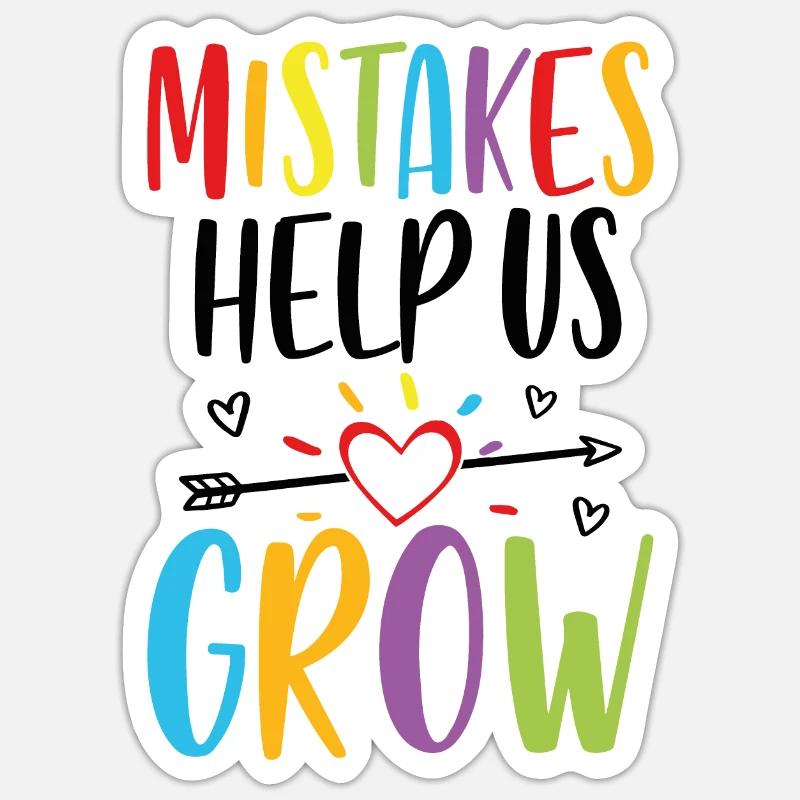 Mistakes help us grow - Sticker size S (10 x 10 cm) - white matte