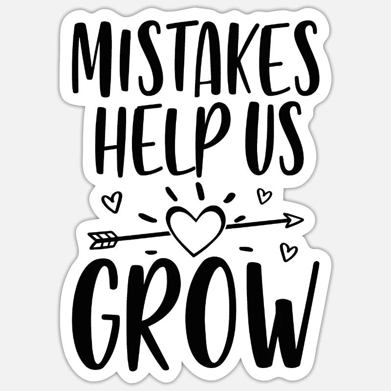 Mistakes Help Us Grow - Sticker size S (10 x 10 cm) - white matte