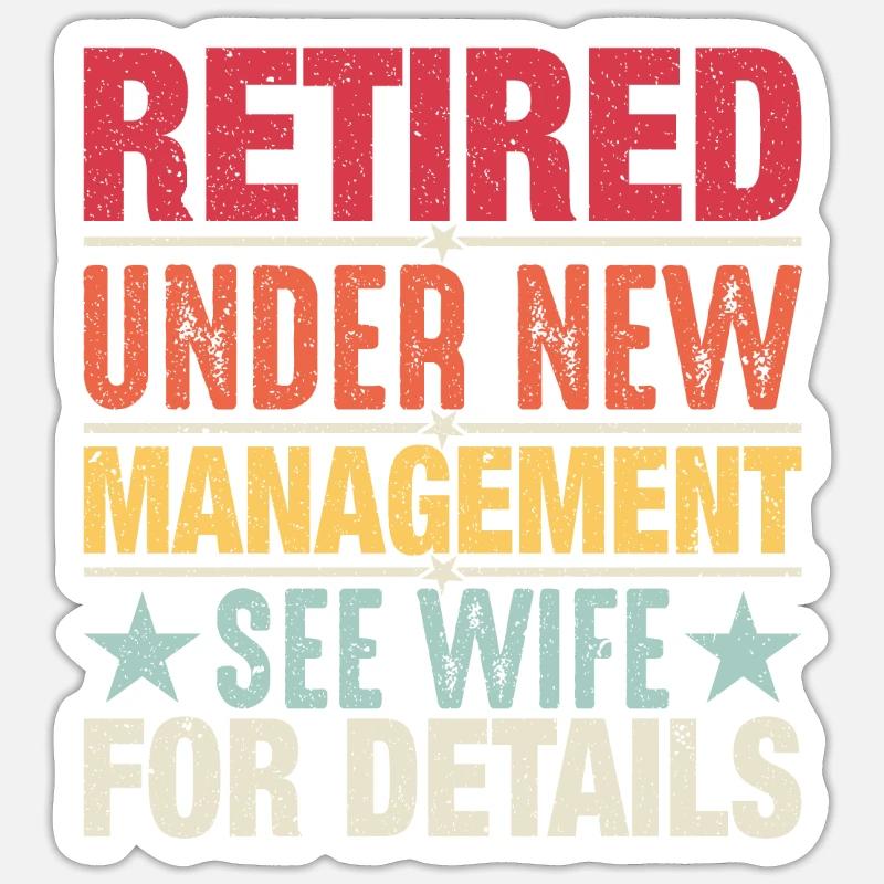 Retired under new management - Sticker size S (10 x 10 cm) - white matte