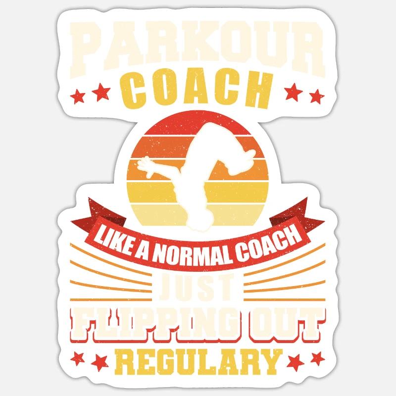 Parkour Freerunning Traceur - Sticker Größe S (10 x 10 cm) - Mattweiß