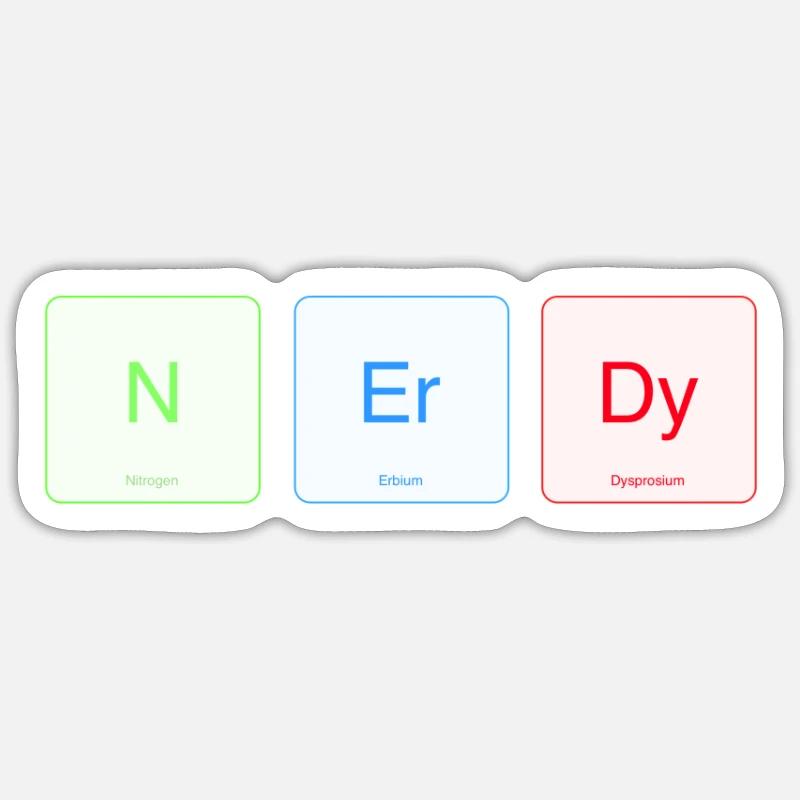 Nerdy Periodensystem - Sticker Größe S (10 x 10 cm) - Mattweiß