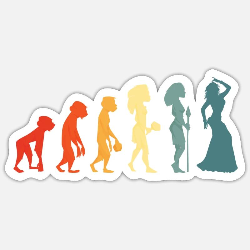 Évolution de la danse du ventre pour la danseuse du ventre Sticker taille S (10 x 10 cm)