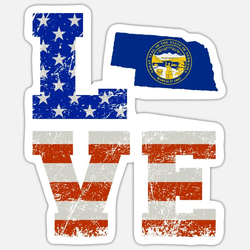 Dear nebraska gift - Sticker size S (10 x 10 cm) - white matte