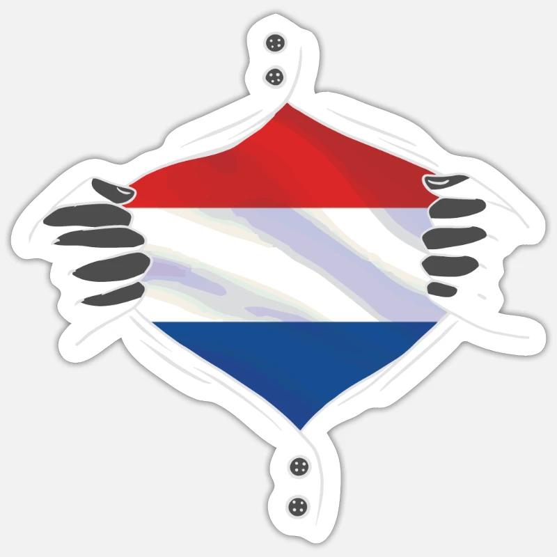 drapeau des Pays-Bas fier - Sticker taille S (10 x 10 cm) - blanc mat