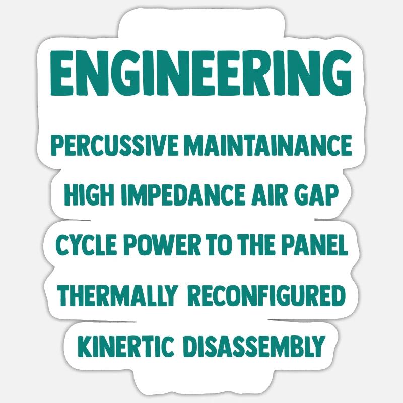 Glossary of Engineering Terms Funny Engineer - Sticker size S (10 x 10 cm) - white matte