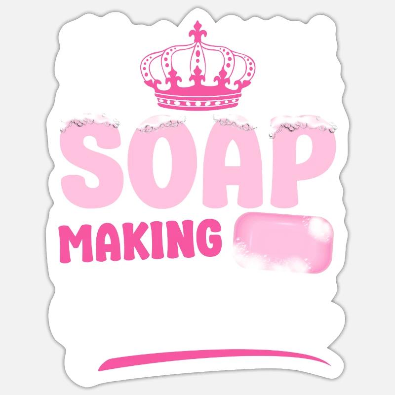 Soap Making Crafting Crown Queen - Sticker Größe S (10 x 10 cm) - Mattweiß