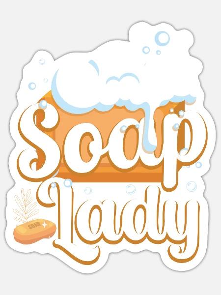 Soap Making Crafting Soap Lady - Sticker Größe S (10 x 10 cm) - Mattweiß