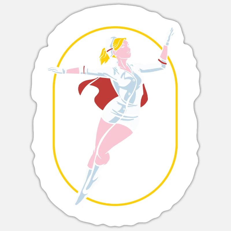 Krankenschwester - Sticker Größe S (10 x 10 cm) - Mattweiß