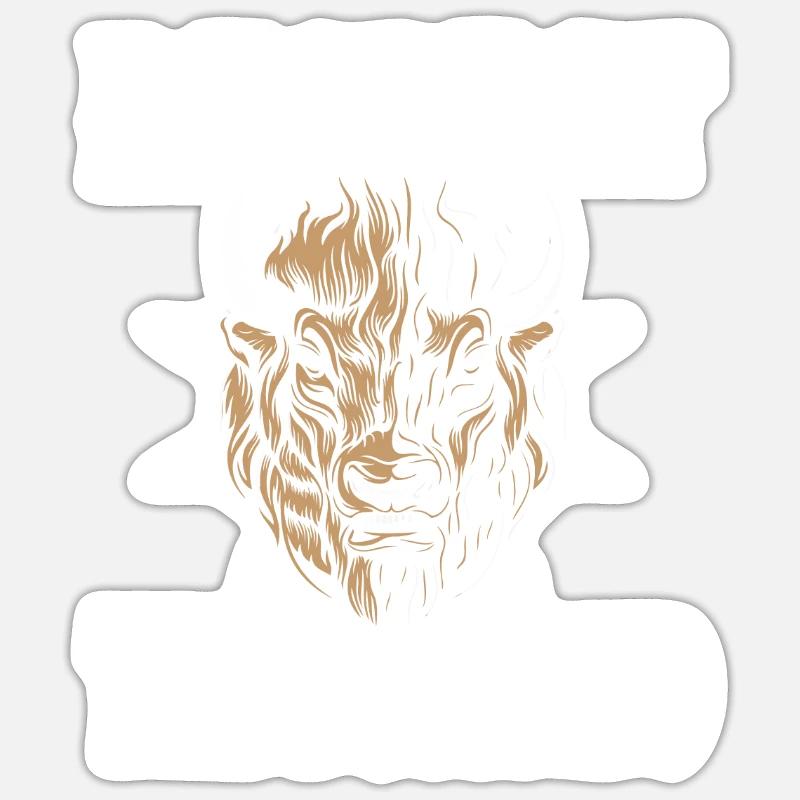 Bison d’Amérique Buffalo - Sticker taille S (10 x 10 cm) - blanc mat