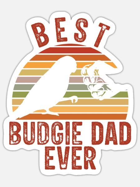 Bester Wellensittich-vater Aller Zeiten - Sticker Größe S (10 x 10 cm) - Mattweiß