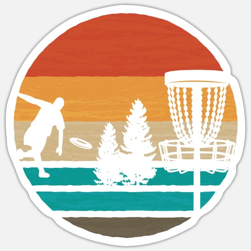 Weinlese-frisbee-disc-golf - Sticker taille S (10 x 10 cm) - blanc mat
