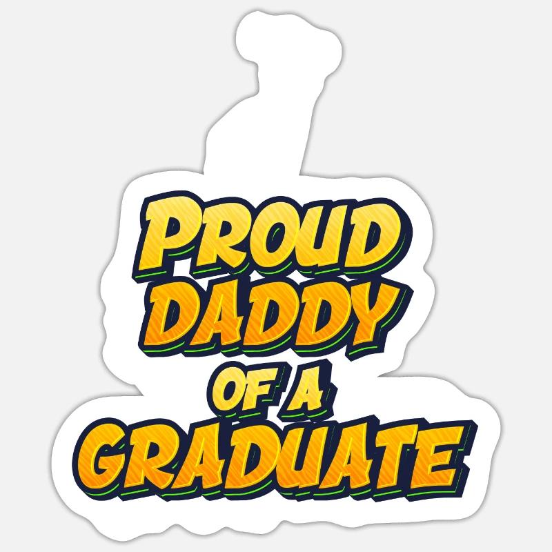 Stolzer Papa eines Absolventen - Sticker Größe S (10 x 10 cm) - Mattweiß