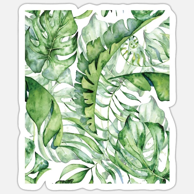 Monstera - Sticker taille S (10 x 10 cm) - blanc mat