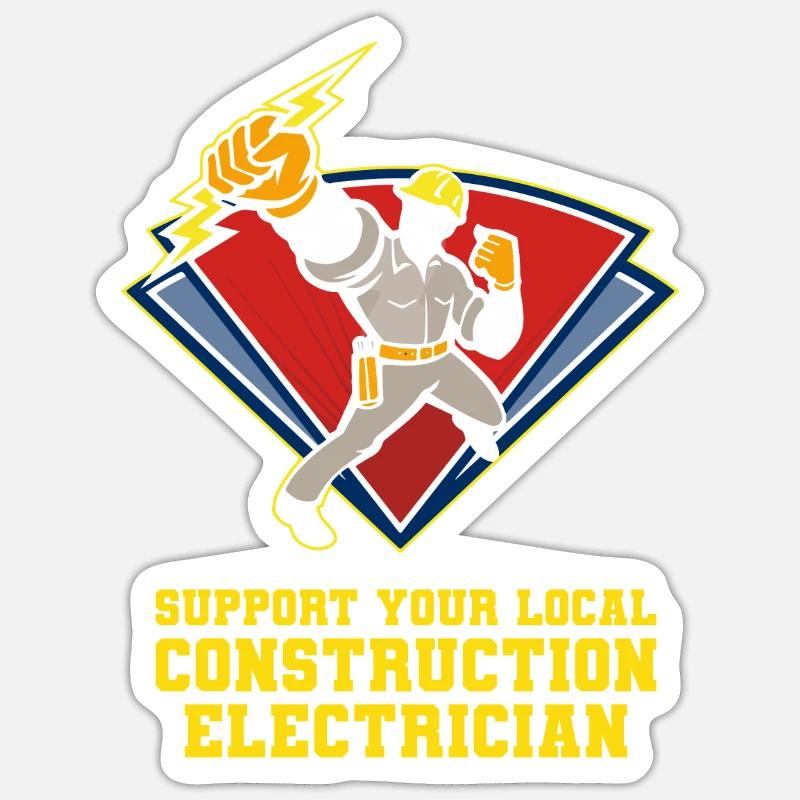 Electrician Electrical Engineer Electronics Technician - Sticker size S (10 x 10 cm) - white matte