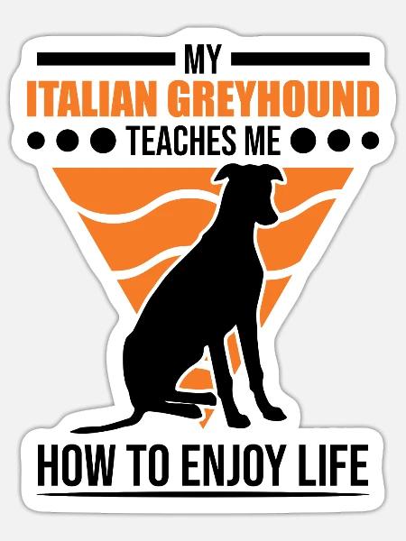 Italienischer Windhund Italienisches Windspiel - Sticker Größe S (10 x 10 cm) - Mattweiß