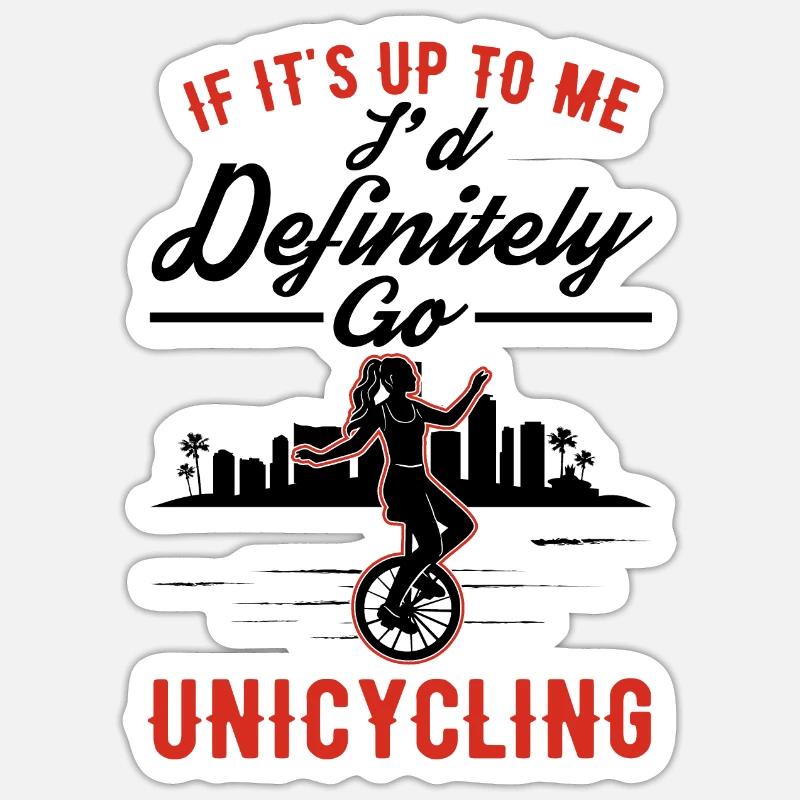 Einradfahrerin Geschenk Einrad Mädchen - Sticker Größe S (10 x 10 cm) - Mattweiß