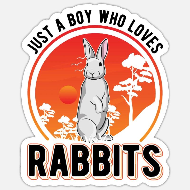 Rabbit Young Rabbit Rabbit - Sticker size S (10 x 10 cm) - white matte