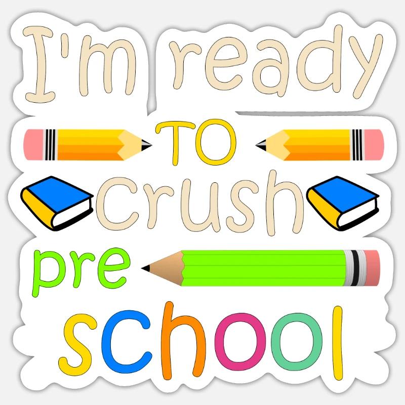 Ich bin bereit, den Kindergarten zu zerquetschen Sticker Größe S (10 x 10 cm)