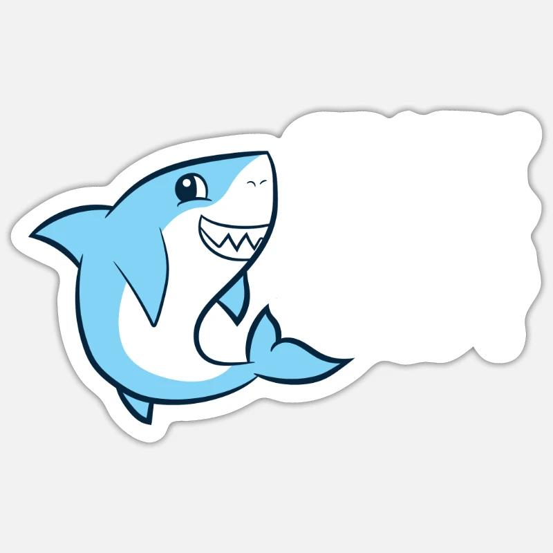 Crazy Shark Lady - Sticker size S (10 x 10 cm) - white matte