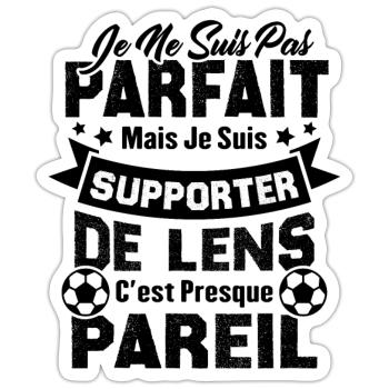 Je suis supporter de Lens, Idée cadeau football - Sticker taille S (10 x 10 cm) - blanc mat - Devant