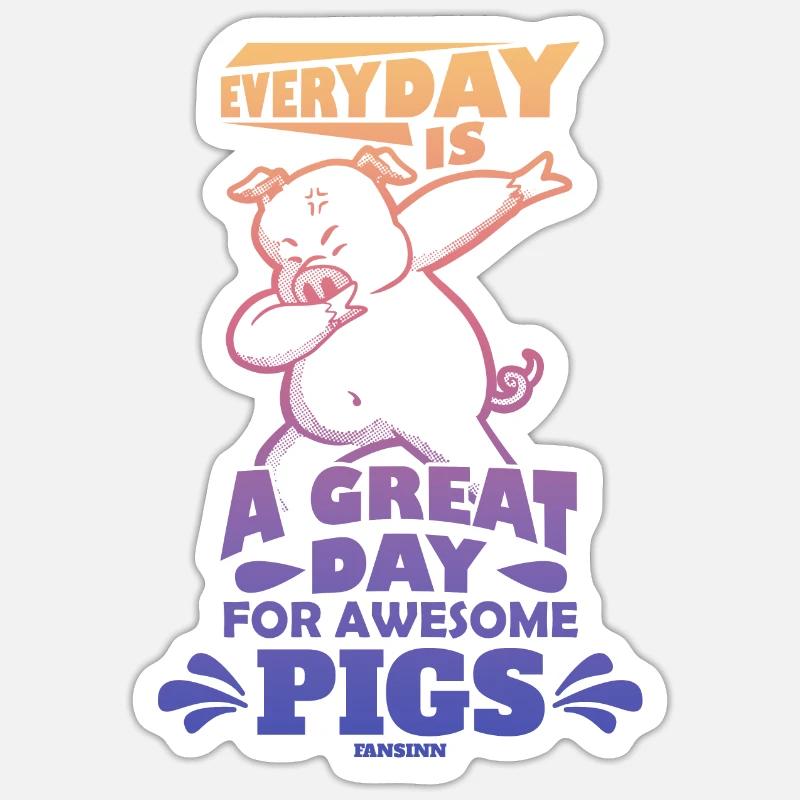 Cochon - Sticker taille S (10 x 10 cm) - blanc mat
