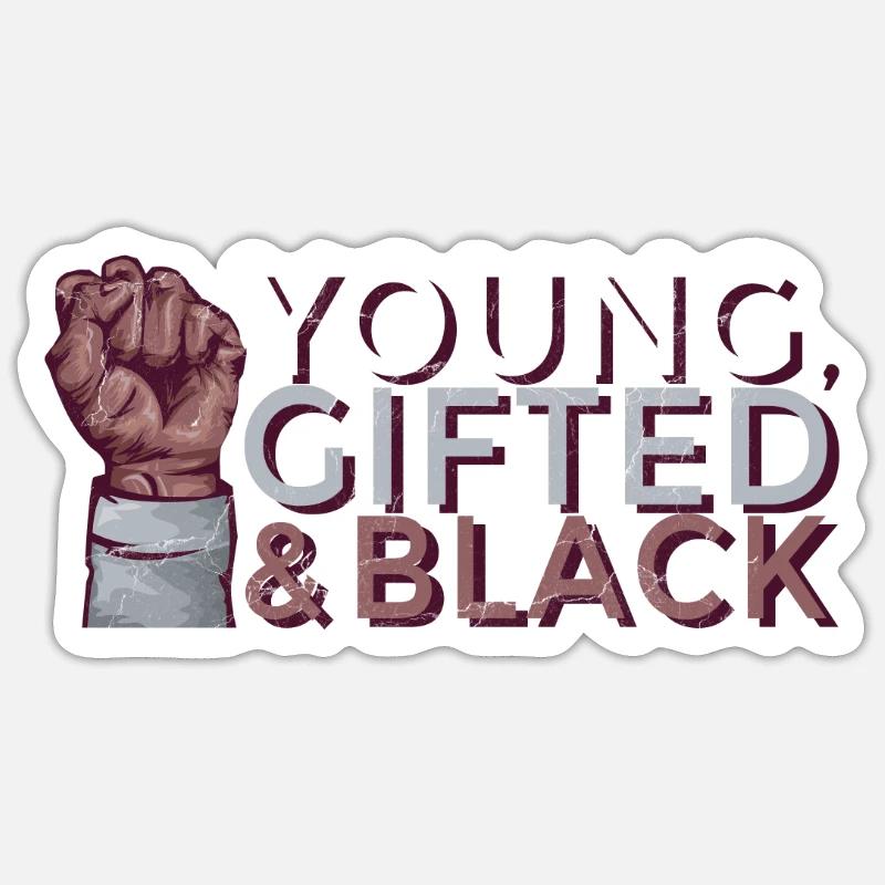 Young Gifted Black History Juneteenth Melanin Sticker Größe S (10 x 10 cm)