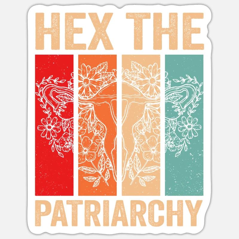 Hex Le Patriarcat - Sticker taille S (10 x 10 cm) - blanc mat