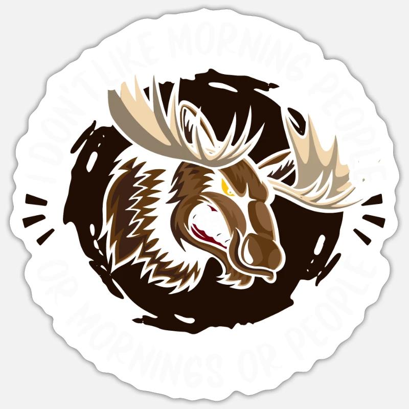 Elk - Sticker size S (10 x 10 cm) - white matte