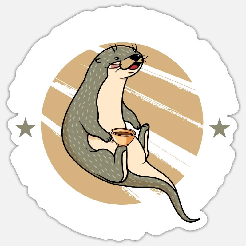Otter - Sticker size S (10 x 10 cm) - white matte