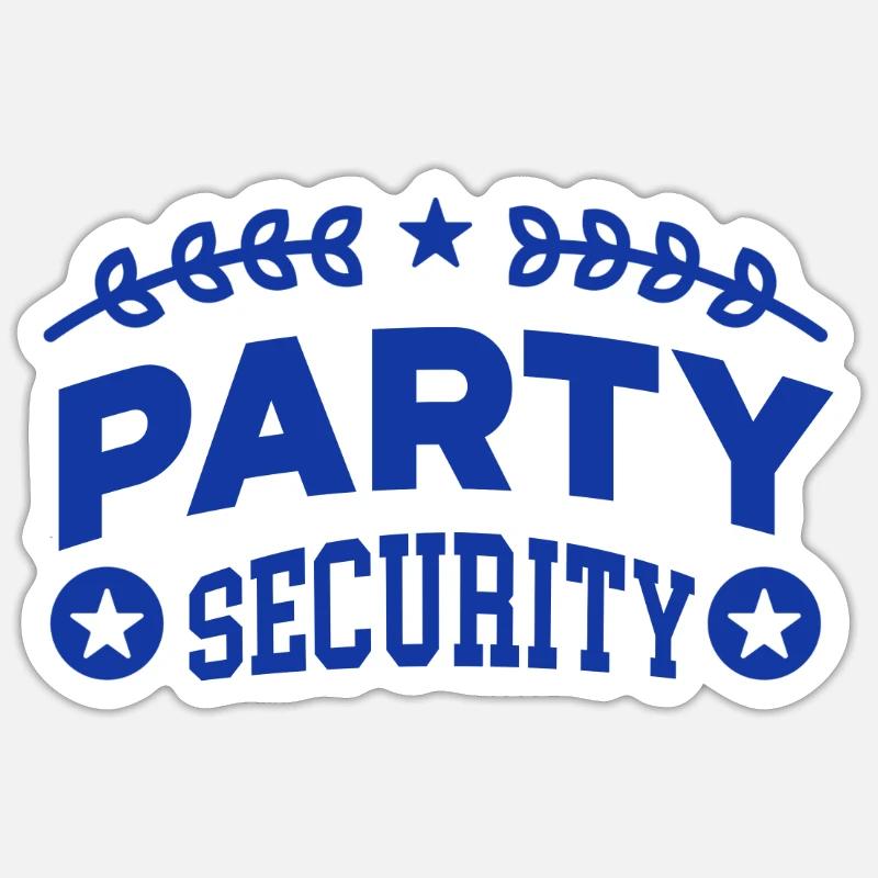 Party Security Security Security Guard - Sticker size S (10 x 10 cm) - white matte