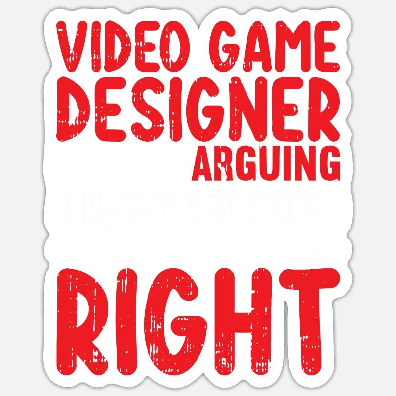 Video Game Designer - Sticker Größe S (10 x 10 cm) - Mattweiß