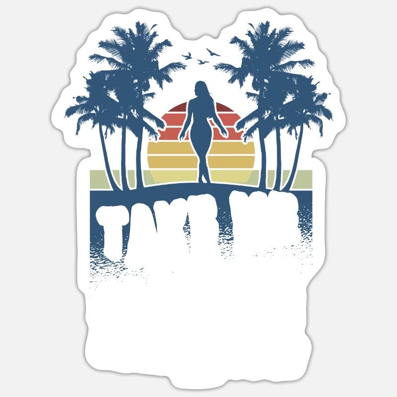 Hawaï - Sticker taille S (10 x 10 cm) - blanc mat