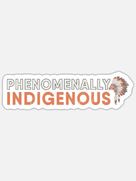 Phenomenally Indigenous Native American - Sticker Größe S (10 x 10 cm) - Mattweiß