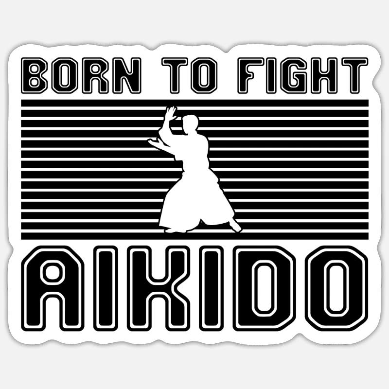 Aikido - Sticker size S (10 x 10 cm) - white matte