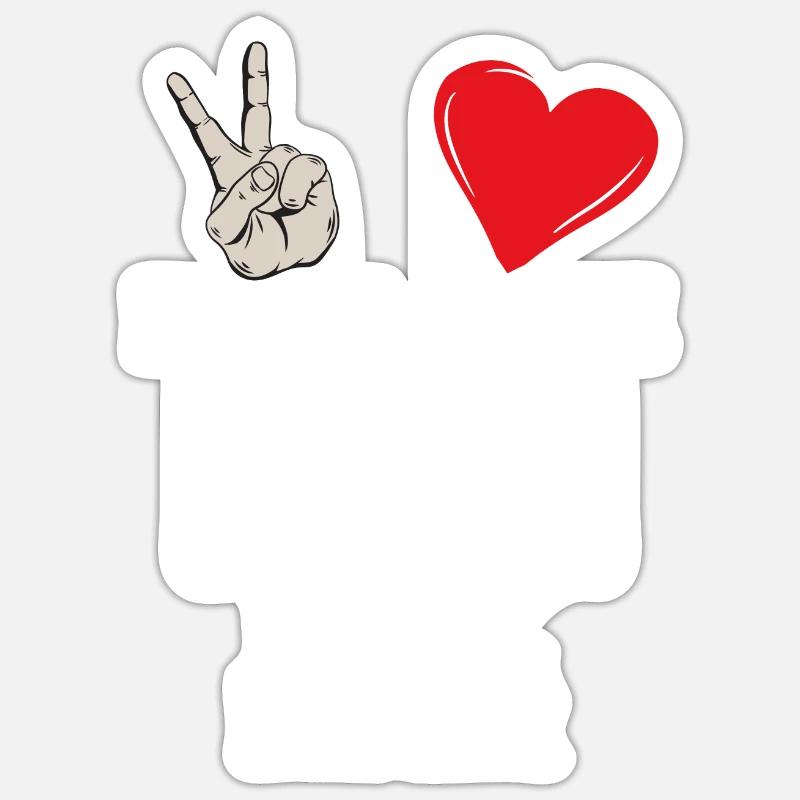 Peace Love Basic Mixer Dj Instrument Sticker taille S (10 x 10 cm)