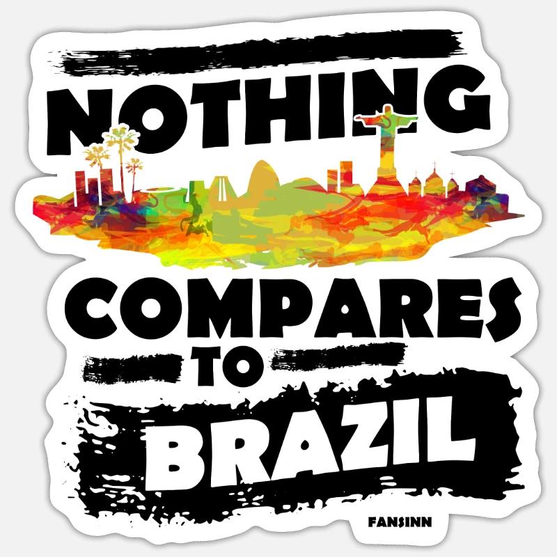Brésil - Sticker taille S (10 x 10 cm) - blanc mat