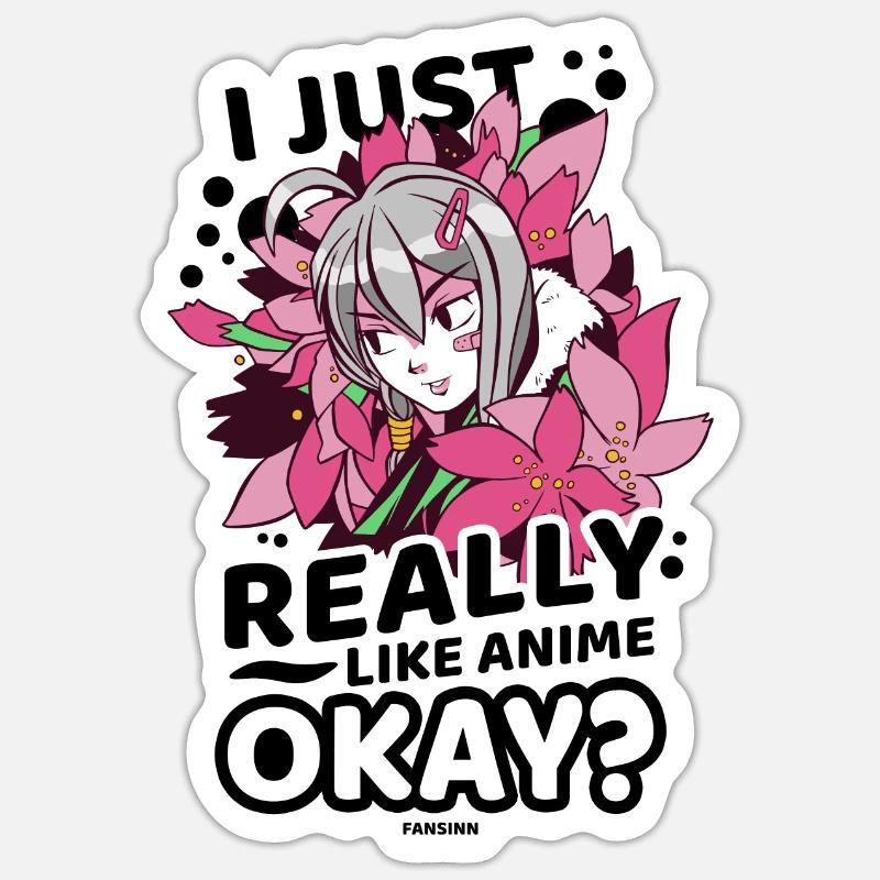 J’aime l’anime - Sticker taille S (10 x 10 cm) - blanc mat