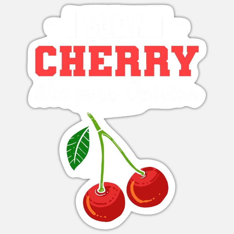 Ich will Kirsche Feinschmecker Geschenk - Sticker Größe S (10 x 10 cm) - Mattweiß