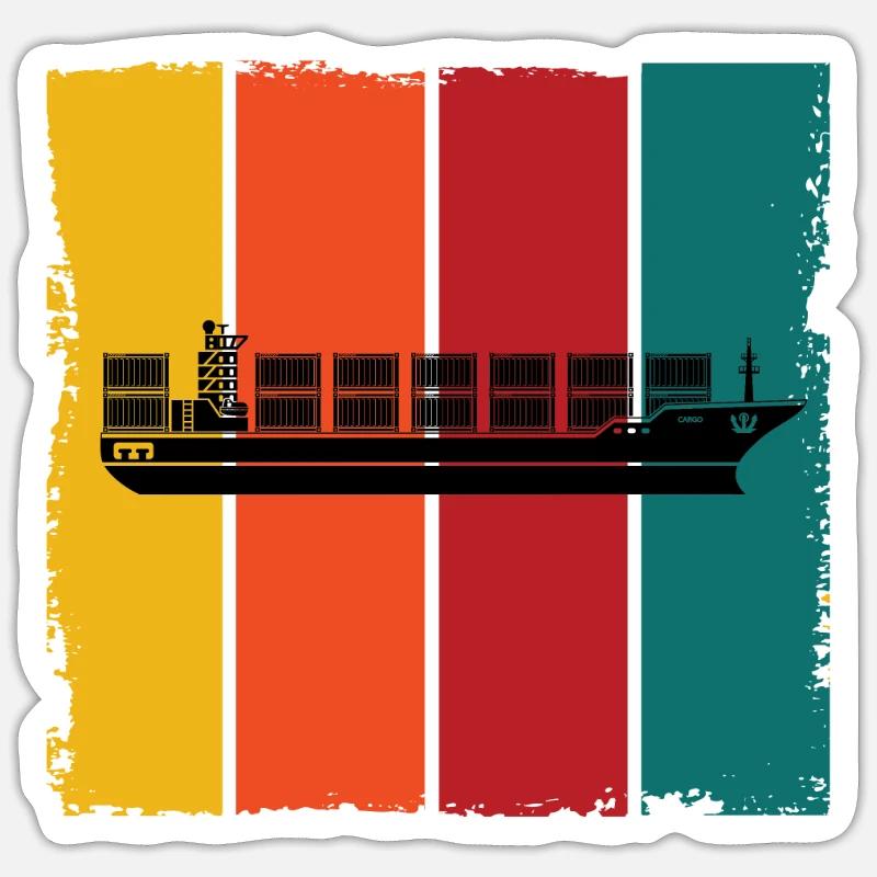 Container ship Sticker size S (10 x 10 cm)
