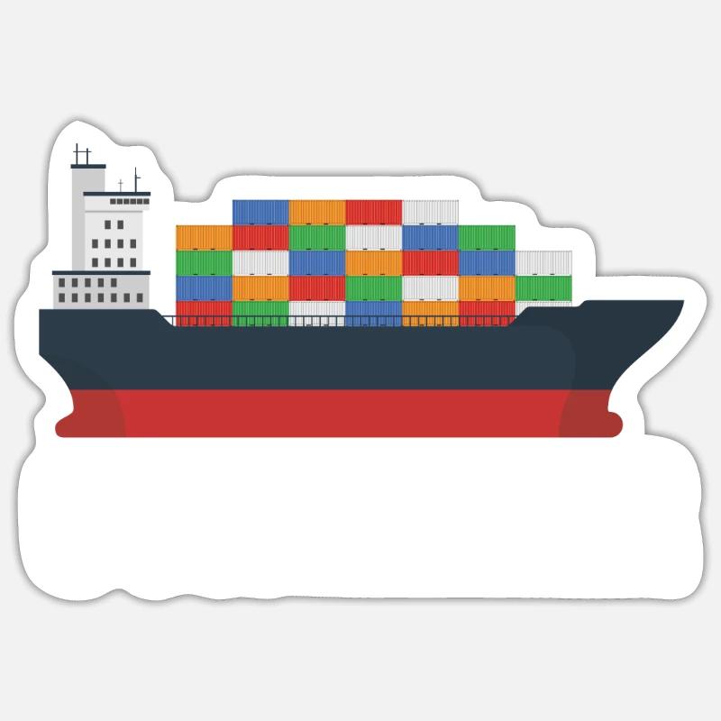 Container ship - Sticker size S (10 x 10 cm) - white matte