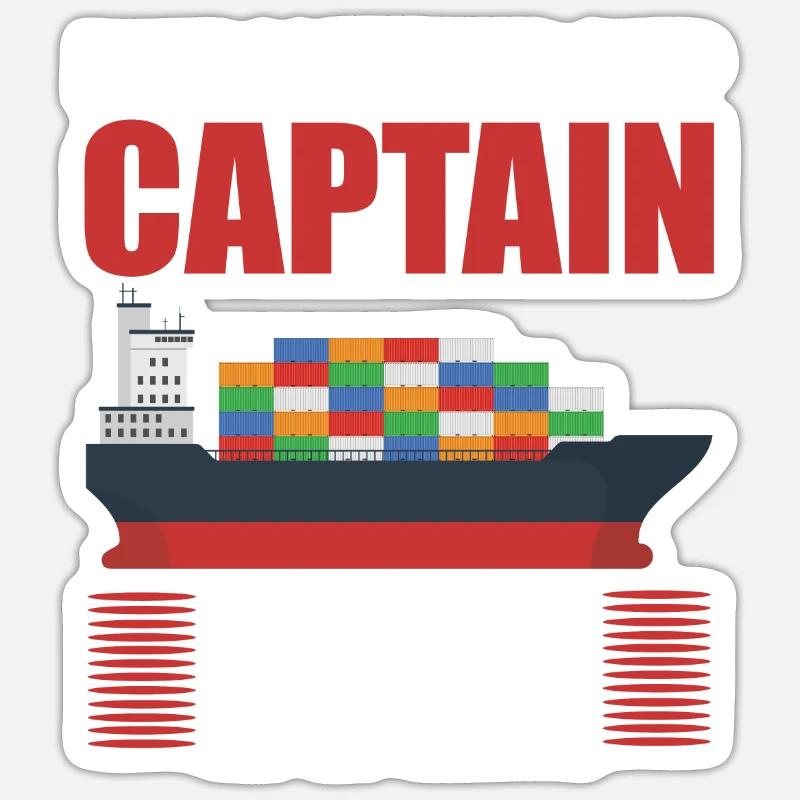 Best Container Ship Captain - Sticker size S (10 x 10 cm) - white matte