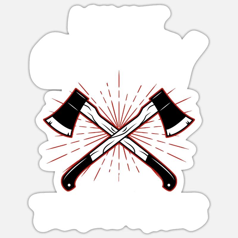 Lancer de hache Double Lance-hache Sticker taille S (10 x 10 cm)