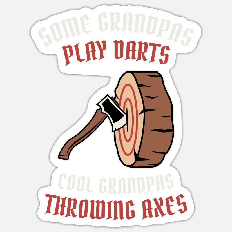 Axt werfen Wurfaxt Doppelaxt Axtwerfer - Sticker Größe S (10 x 10 cm) - Mattweiß